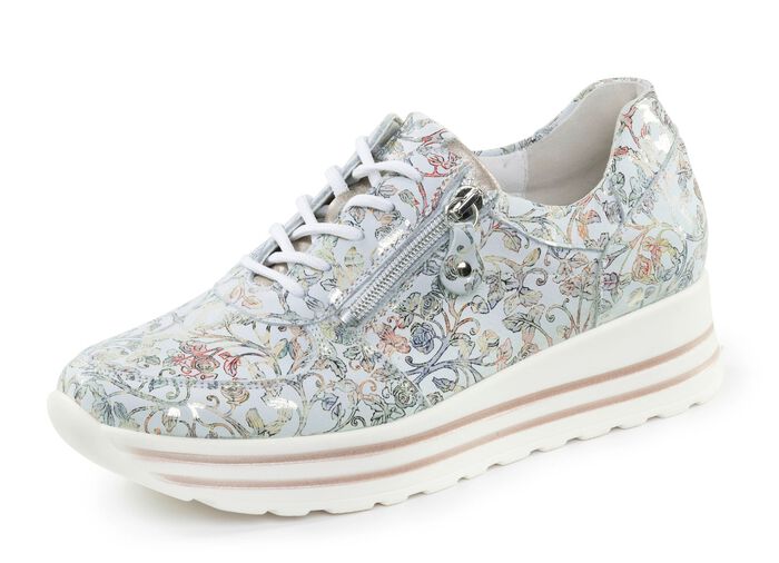 Waldl&auml;ufer sneakers gjorda av blommigt nubuckl&auml;der 