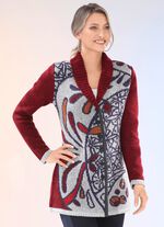 Cardigan med placerad jacquarddesign 