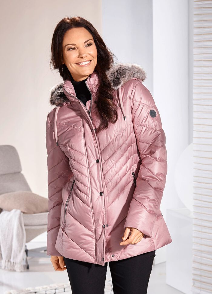 Jacka med dragkedja i sidoslitsarna 