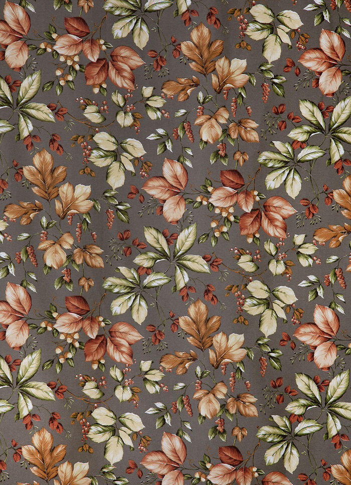 Övergardin med lövmotiv 