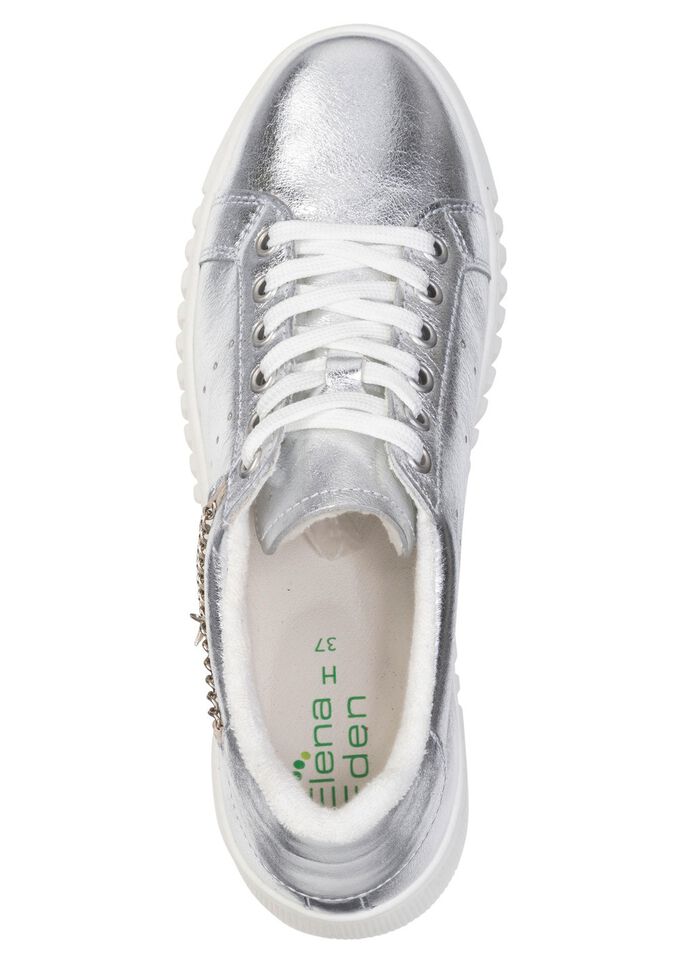 ELENA EDEN, snygga damsneakers, vidd G, uttagbar fotb&auml;dd SILVER