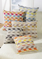 Örngott med tredimensionell kubdesign BLAU-GRÜN