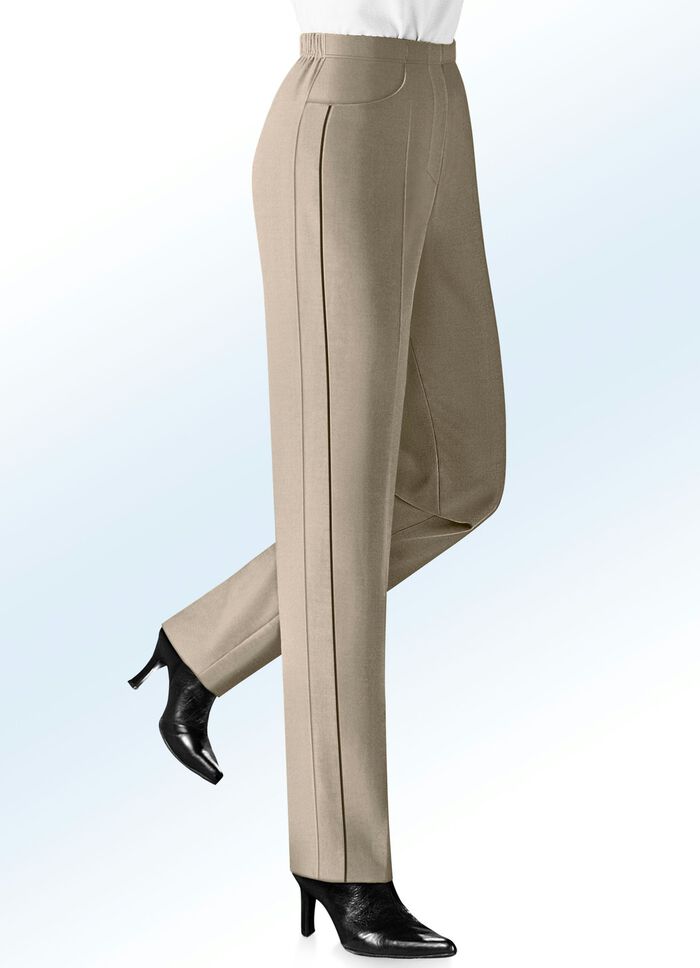 Byxor med kontrasterande dekorativa passpoaler SAND SVART