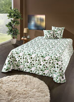 Överkast och örngott med naturligt bladmotiv GRÖNT