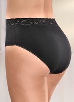 Fyrapack trosor med elastiskt spetsband i midjan 