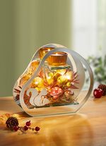 Upplyst v&auml;rmeljush&aring;llare i glas 