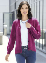 Cardigan med en fluffig, mjuk känsla MAGENTA MELERAD