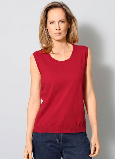 Stickad topp av ren bomull 