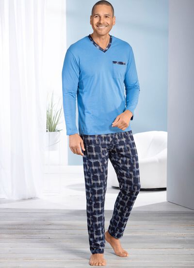 V-ringad pyjamas med &ouml;ppna manschetter 