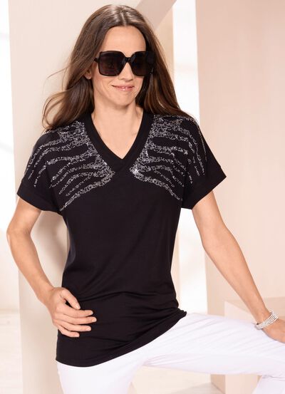 Skjorta med tallriksdekoration 