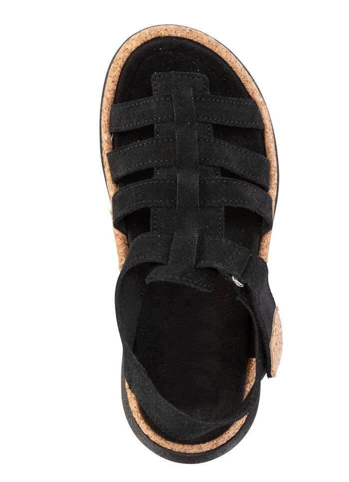 Sandal med st&aring;ngband med korkkanter 