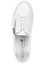 Waldläufer, bekväma damskor med snörning, bredd H, med uttagbar fotbädd WEISS-SILBER