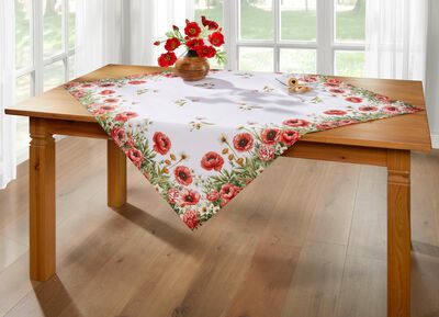 Bord- och rumsdekoration med vallmomotiv 