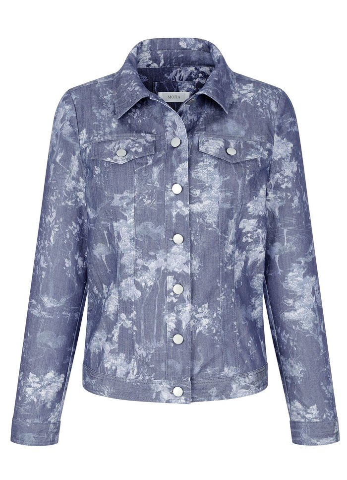 jeansjacka med knappslå 