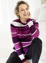 Tröja i en elegant mix av mönster BÄR-FUCHSIA-MULTICOLOR