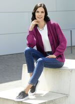 Cardigan med en fluffig, mjuk känsla MAGENTA MELERAD