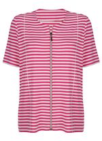 Skjortjacka med garnf&auml;rgad randig design 