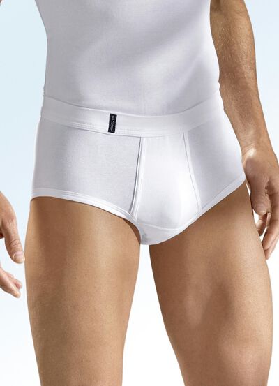 Tre-pack finribbade kalsonger med &ouml;ppning, vit, ekologisk bomull 