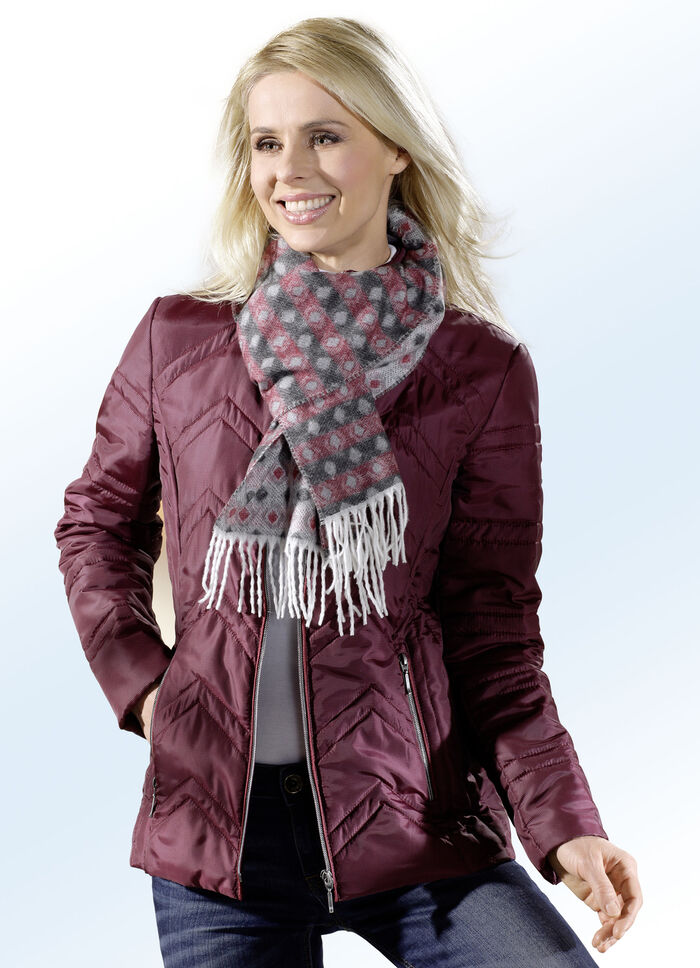 Jacka med längsgående sidosömmar BURGUNDY SVART