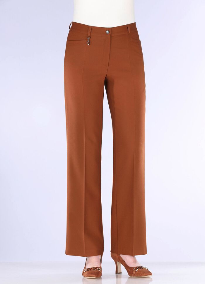 Eleganta byxor med ett distinkt dekorativt h&auml;nge 