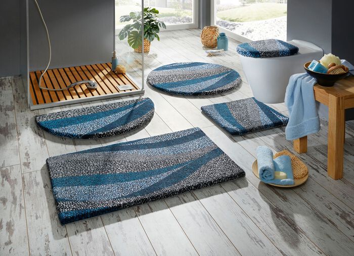 Badmatta med utsmyckat tryckt mosaikv&aring;gdesign BL&Aring;