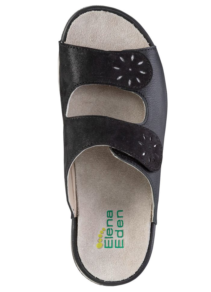 ELENA EDEN mules av narvat nappal&auml;der SCHWARZ