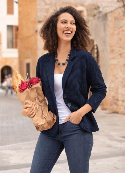 Blusjacka med knappsl&aring; 