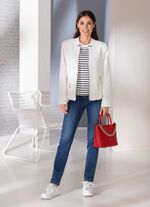 kort kavaj med fickor med dragkedja 