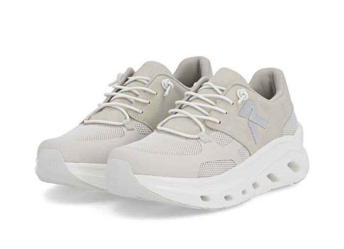 Rieker, sportiga damsneakers, vidd G, med uttagbar fotbädd LJUSBEIGE