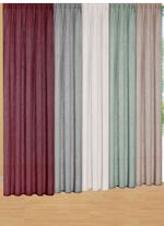 Halvtransparent gardin i linnelook 