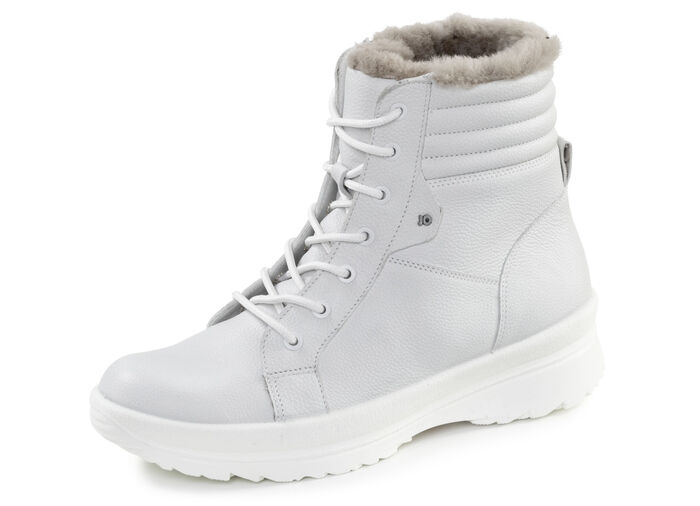 Skosko med snörning gjord av nubuckskinn av nötkinn ISGRÅ