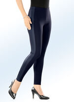 Leggings i en intressant blandning av material JEANS BLÅ