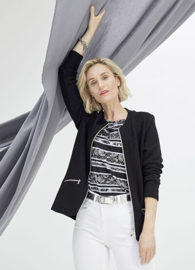 Skjortjacka med hel dragkedja 