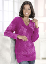 Tröja i en strukturmix FUCHSIA