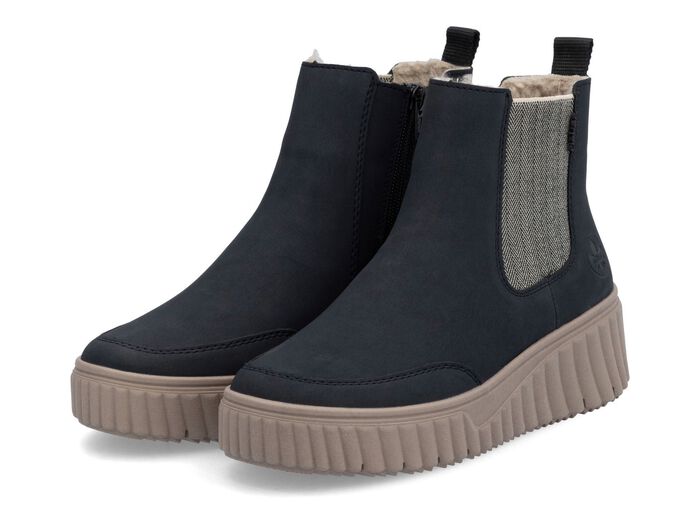 Rieker, trendiga damst&ouml;vlar, vinterskor, med uttagbar fotb&auml;dd M&Ouml;RKBL&Aring;