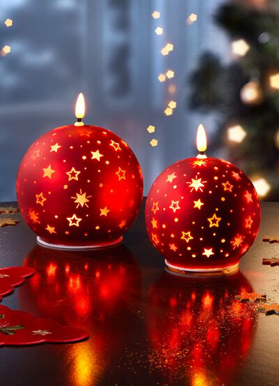 LED-ljus med stj&auml;rnmotiv, set om 2 st 