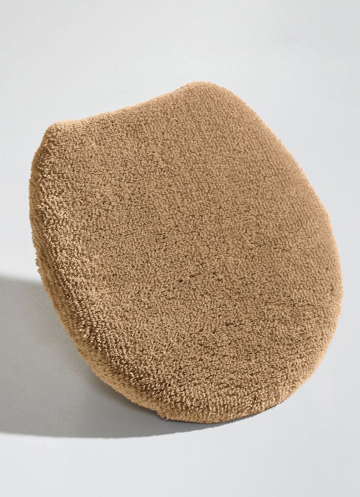 Badrumsset med motiv av ginkgoblad CAPPUCCINO