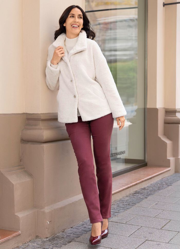 Jacka tillverkad av gosig mjuk plysch 