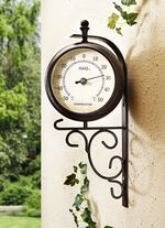 Radiov&auml;ggklocka med termometer 