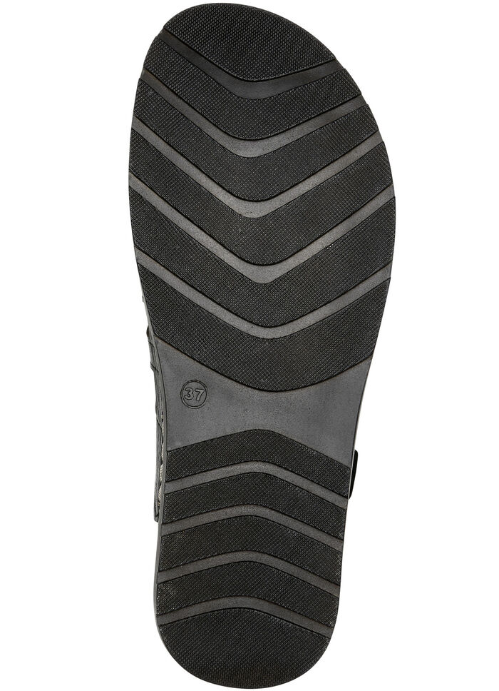 Gemini sandal med elastisk dekorativ snörning SVART