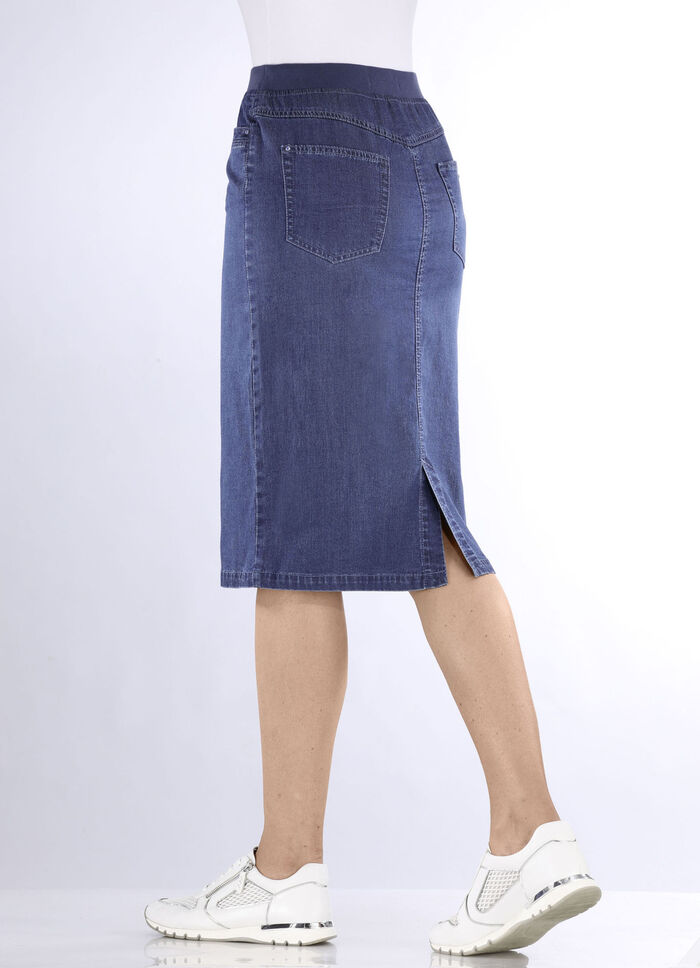 Kjol i rakt snitt JEANSBLAU