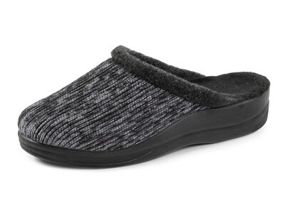 Laurina tofflor gjorda av iriserande manchestermaterial med filtkant 