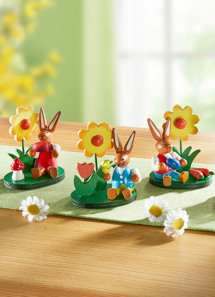 Kaniner i tr&auml;, 4-pack 