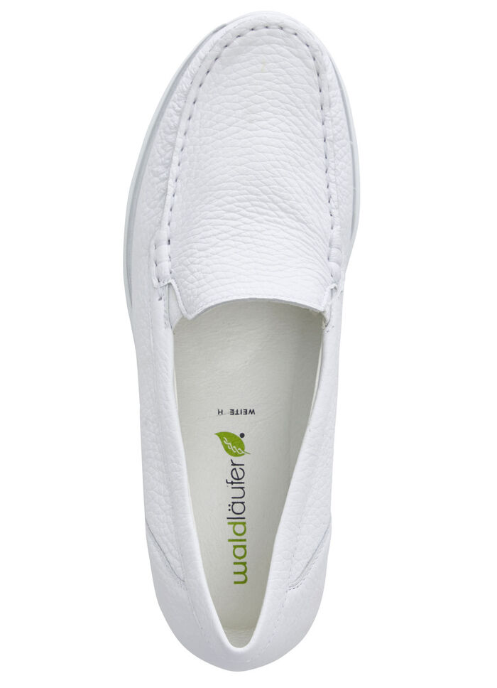 Waldläufer loafer i narvat hjortnappaläder VIT