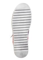 Gemini sneaker med sn&ouml;rning av bestruket, blommigt nappal&auml;der VIT-ROSA