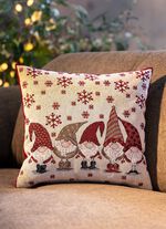 Gobel&auml;ng kuddfodral med tomtemotiv 