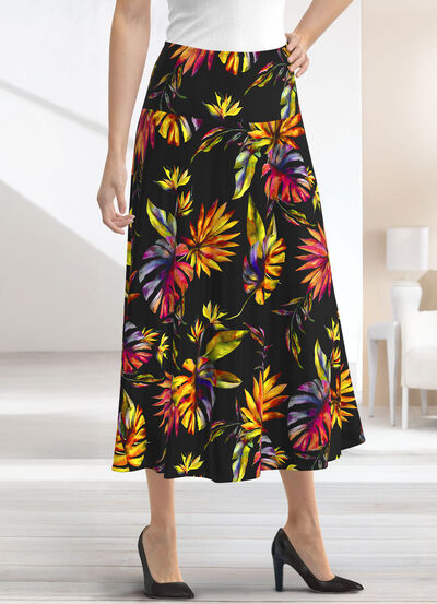 Kjol med briljant färgtryck 