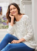 Tr&ouml;ja med diskret paljettgarn ECRU