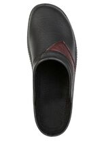 Klassiska herrmulor med anatomiskt formad fotb&auml;dd SCHWARZ-BURGUND