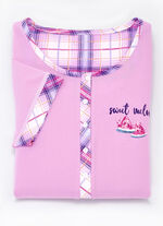 Tv&aring;pack h&aring;llbara nattlinnen i bomull med knappsl&aring; 1X LILA, 1X LJUSROSA